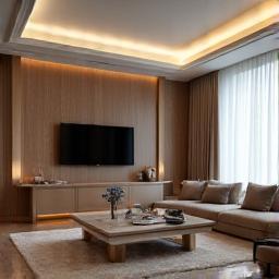 Living room area of a luxury hotel suite